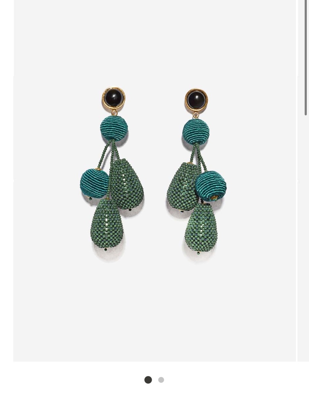 Green Beaded Drop Earrings - Elegant Women Jewelry